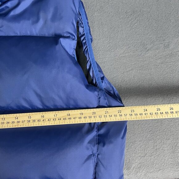 Gap Vest Men Small Blue Down Filled Puffer Zip Out Hood Pockets Gorpcore - Picture 15 of 16